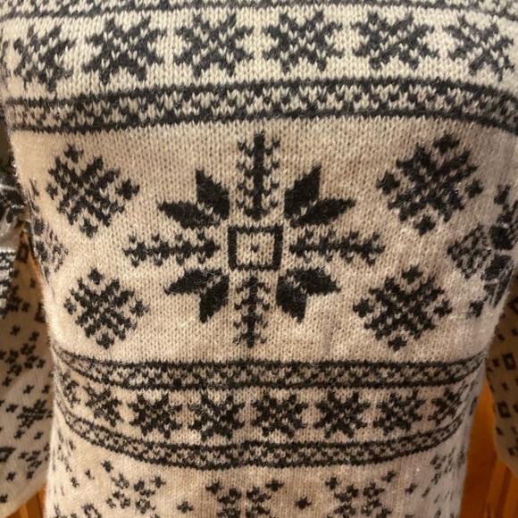 MORE & MORE K.H. By MOHR winter 80% WOOL snowflakes sweater. Size Junior - Picture 2 of 10